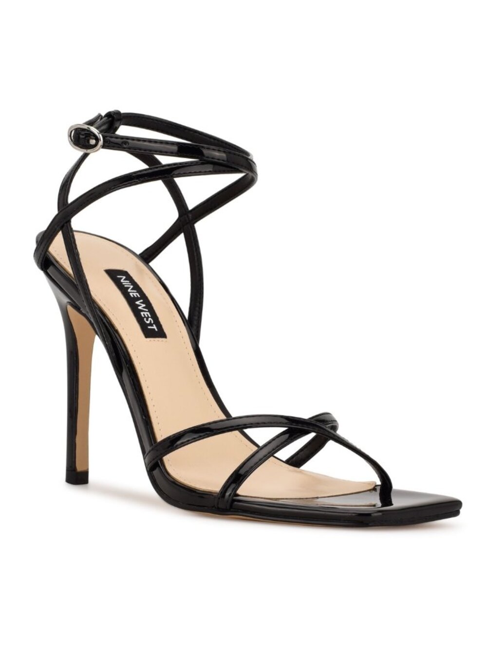 85$ Nine West Tidle Strappy High Stiletto Sandals Women's Size 10 US Black